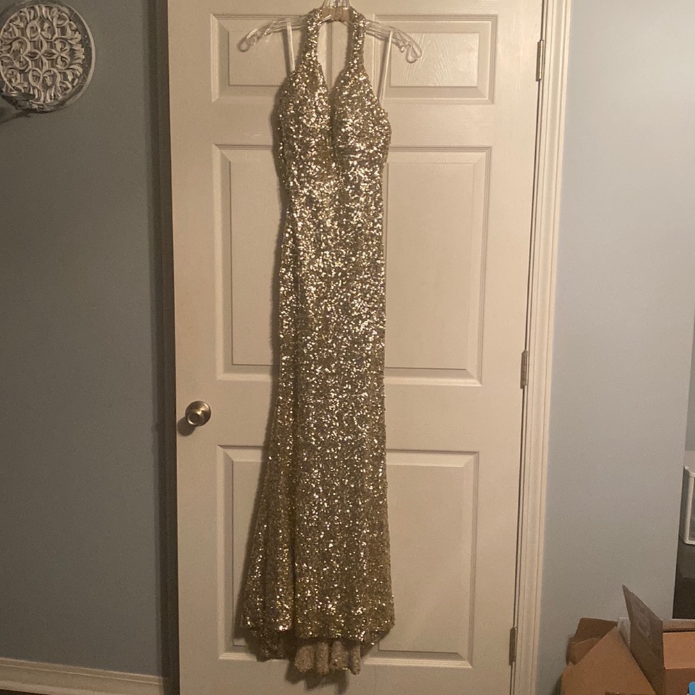 Gold Sequin Sherri Hill Dress